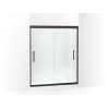 Frameless sliding shower door 56-5/8"-59-5/8" W x 70-1/16" H