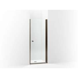 Headerless frameless pivot shower door 30" max opening x 67" H