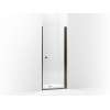 Headerless frameless pivot shower door 33" max opening x 67" H