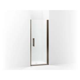 Headerless frameless pivot shower door 33" max opening x 67" H