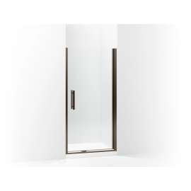 Headerless frameless pivot shower door 39" max opening x 67" H