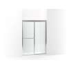 65-1/2" H sliding shower door with 1/8"-thick glass