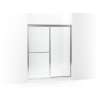 Framed sliding shower door, 70" H x 54-3/8 - 59-3/8" W, with 1/8" thick Clear glass