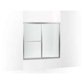 56-1/4" H sliding bath door with 1/8"-thick glass