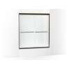 65-1/2" H sliding shower door with 1/4"-thick glass