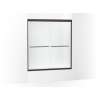 65-1/2" H sliding shower door with 1/4"-thick glass