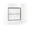 Frameless sliding bath door 54-3/8"-59-3/8" W x 55-1/8" H