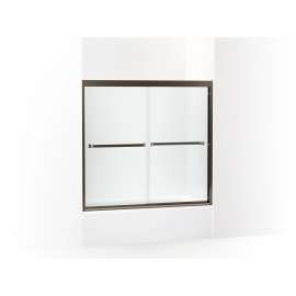 Frameless sliding bath door 54-3/8"-59-3/8" W x 55-1/8" H