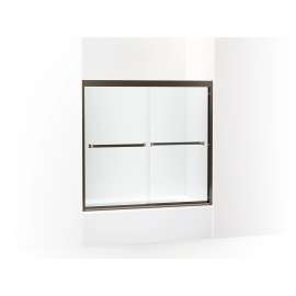 Frameless sliding bath door 54-3/8"-59-3/8" W x 55-1/8" H