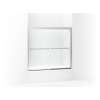 Frameless sliding bath door 54-3/8"-59-3/8" W x 55-1/8" H