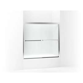 Frameless sliding bath door 54-3/8"-59-3/8" W x 55-1/8" H