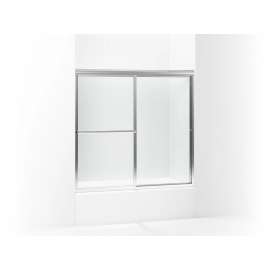 Framed sliding bath door, 56-1/4" H x 54-3/8 - 59-3/8" W, with 1/8" thick Clear glass