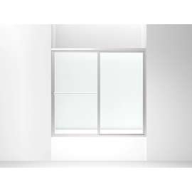 Sliding bath door, 56-1/4" H x 54-3/8" - 59-3/8" W with 1/8"-thick Clear glass