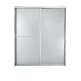 Framed sliding shower door, 70" H x 43-7/8 - 48-7/8" W, with 1/8" thick Pebbled glass