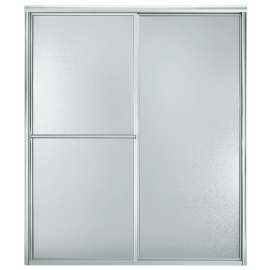 Framed sliding shower door, 70" H x 54-3/8 - 59-3/8" W, with 1/8" thick Pebbled glass