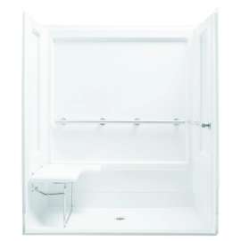 39-3/8" Vikrell(R) seated shower end wall set with left seat, right grab bar
