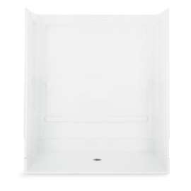 63-1/4" x 39-3/8" Vikrell(R) roll-in shower with Aging in Place backerboards, center drain