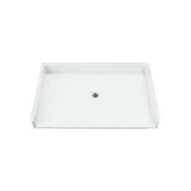 63-1/2" x 39-3/8" Vikrell(R) roll-in shower base, center drain, center drain
