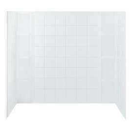 60" x 36" Vikrell(R) bath/shower wall set with Aging in Place backerboards