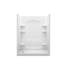 60" x 30" Vikrell(R) shower with Aging in Place backerboards, left drain