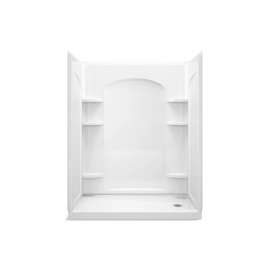 60" x 32" Vikrell(R) shower with Aging in Place backerboards, right drain