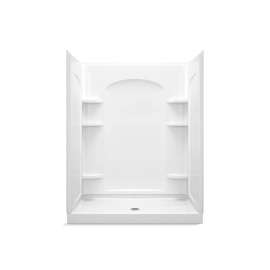 60" x 34" Vikrell(R) shower with Aging in Place backerboards, center drain