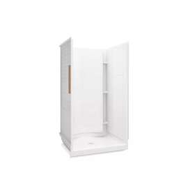 42" x 36" Vikrell(R) shower with Aging in Place backerboards, center drain