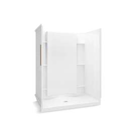 60" x 36" Vikrell(R) shower with Aging in Place backerboards, center drain