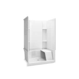 48" x 36" Vikrell(R) seated shower, center drain