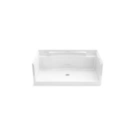 60" x 36" Vikrell(R) seated shower base, center drain