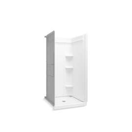 36" x 34" Vikrell(R) shower with Aging in Place backerboards, center drain