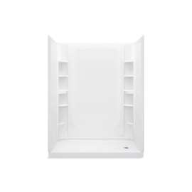 60" x 32" Vikrell(R) shower with Aging in Place backerboards, right drain