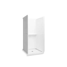 36" x 34" Vikrell(R) shower with Aging in Place backerboards, center drain