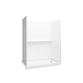 60" x 30" x 76-1/4" Vikrell(R) shower with Aging in Place backerboards, right drain