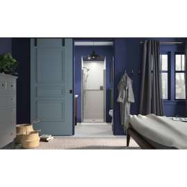 5698-33N-G05 Finesse Peak headerless frameless pivot shower door 33 in. max opening x 67 in. H with nickel frame finish and smooth/clear glass texture