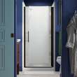 5698-36ADR-G03 Finesse Peak headerless frameless pivot shower door 36 in. max opening x 67 in. H with anodized deep bronze frame finish and frosted glass texture