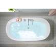 60-in Spectacle Freestanding Bathtub with Chrome Traditional Tub Filler and Drain, White