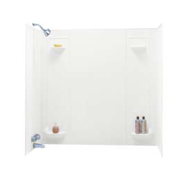 30-in D x 60-in W x 57-in H Veritek Bathtub Wall Kit in White