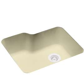 25-in D x 21.25-in W x 8.75-in H Solid Surface Undermount Single Bowl Kitchen Sink with 0-Hole in Bone