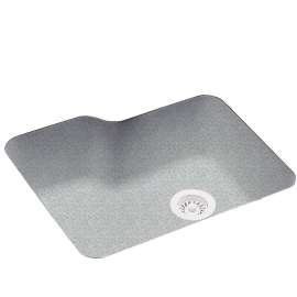25-in D x 21.25-in W x 8.75-in H Solid Surface Undermount Single Bowl Kitchen Sink with 0-Hole in Gray Granite