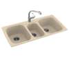 44-in D x 22-in W x 9.5-in H Solid Surface Dual Mount Triple Bowl Kitchen Sink with 1-Hole in Bermuda Sand
