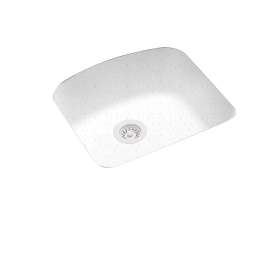 20.875-in D x 20.125-in W x 9.25-in H Solid Surface Undermount Single Bowl Kitchen Sink with 0-Hole in Arctic Granite