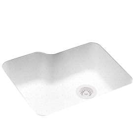 25-in D x 21.25-in W x 8.75-in H Solid Surface Undermount Single Bowl Kitchen Sink with 0-Hole in Arctic Granite