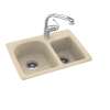 18-in D x 25-in W x 7.5-in H Solid Surface Dual Mount Double Bowl Kitchen Sink with 1-Hole in Bermuda Sand