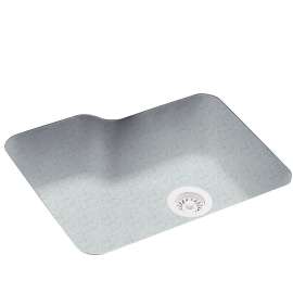 25-in D x 21.25-in W x 8.75-in H Solid Surface Undermount Single Bowl Kitchen Sink with 0-Hole in Tahiti Gray