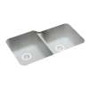 32.75-in D x 21.125-in W x 8.25-in H Solid Surface Undermount Double Bowl Kitchen Sink with 0-Hole in Tahiti Gray