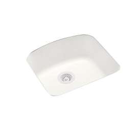 20.875-in D x 20.125-in W x 9.25-in H Solid Surface Undermount Single Bowl Kitchen Sink with 0-Hole in Tahiti Ivory