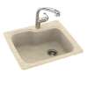 25-in D x 22-in W x 9.5-in H Solid Surface Dual Mount Single Bowl Kitchen Sink with 1-Hole in Tahiti Desert