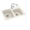 33-in D x 22-in W x 9-in H Solid Surface Dual Mount Double Bowl Kitchen Sink with 1-Hole in Tahiti Matrix