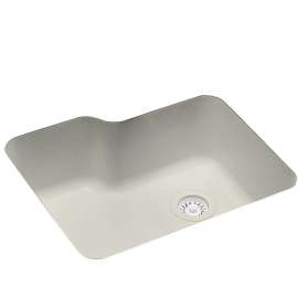 25-in D x 21.25-in W x 8.75-in H Solid Surface Undermount Single Bowl Kitchen Sink with 0-Hole in Bisque